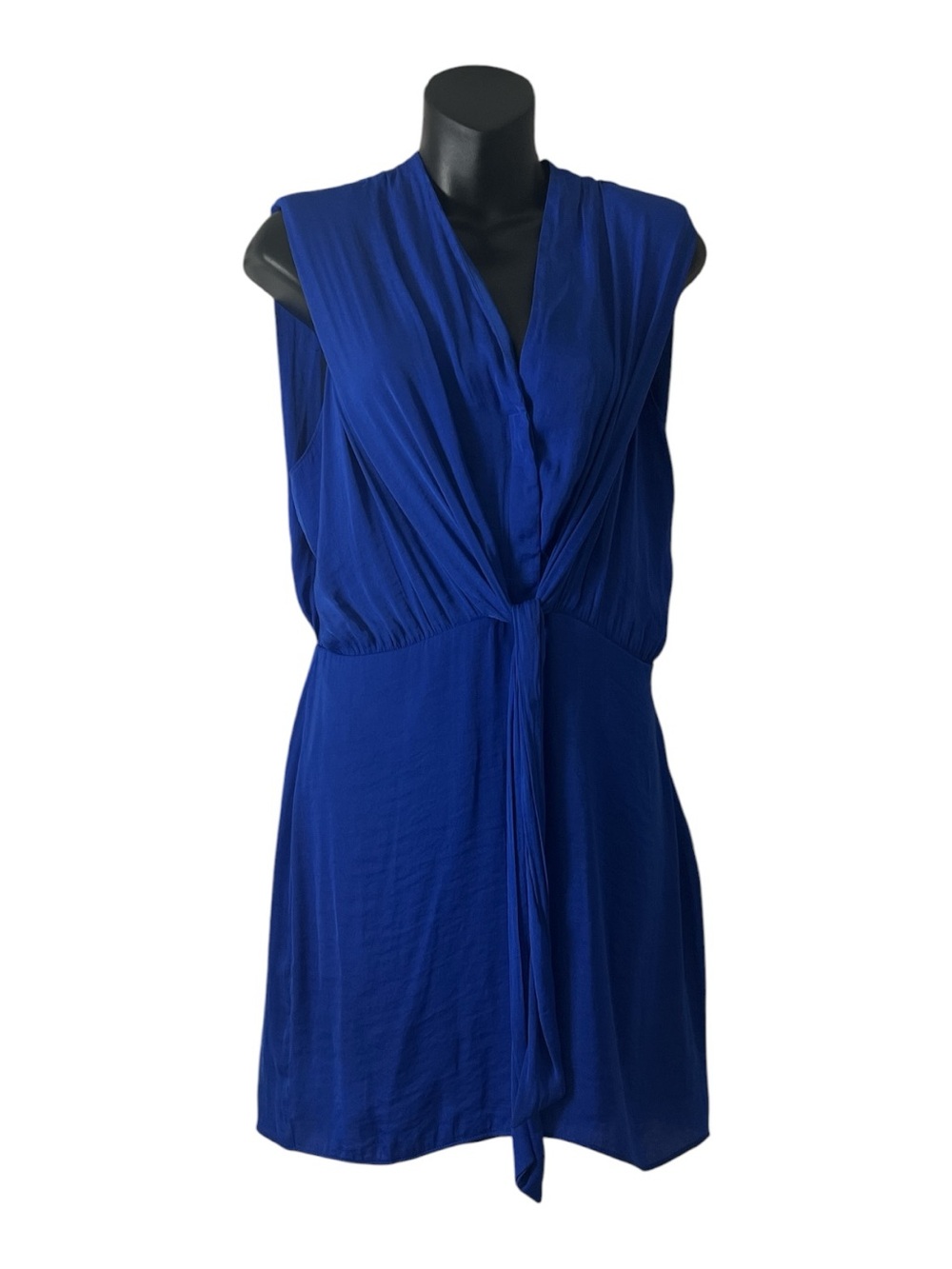 NWT Naked Zebra Royal Blue Sleeveless V-Neck midi dress Sz M